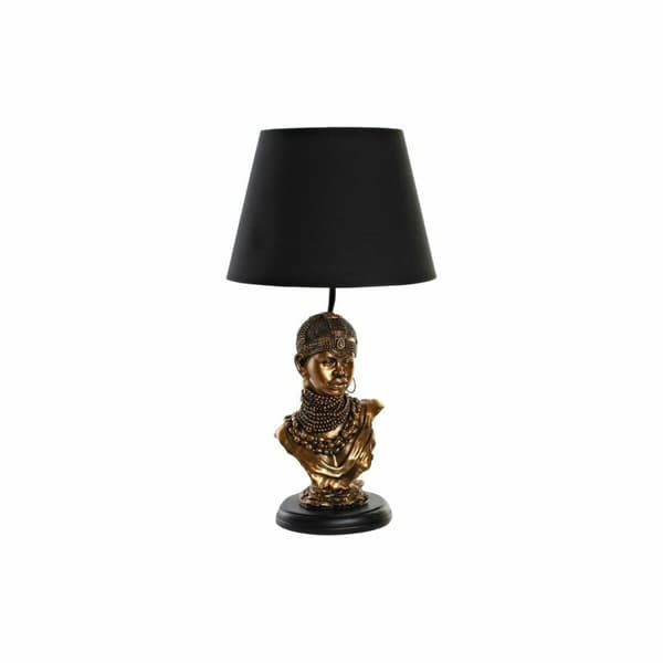 Bordlampe DKD Home Decor Svart Gyllen Polyester Harpiks Afrikansk dame (31 x 31 x 58 cm)