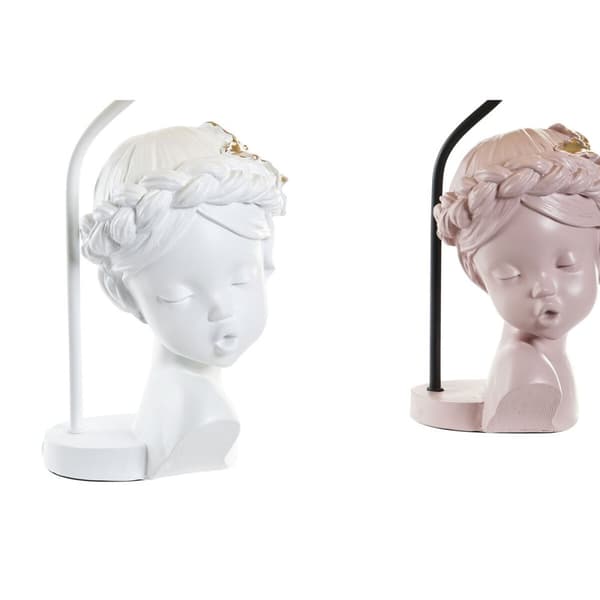 Bordlampe DKD Home Decor Rød Harpiks Lyse Rosa 220 V 50 W 30 x 30 x 49 cm (2 enheter)