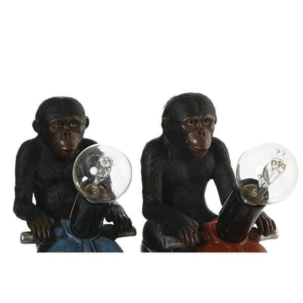 Bordlampe DKD Home Decor 24,5 x 10 x 23,5 cm Rød Blå Harpiks 220 V 40 W (2 enheter)