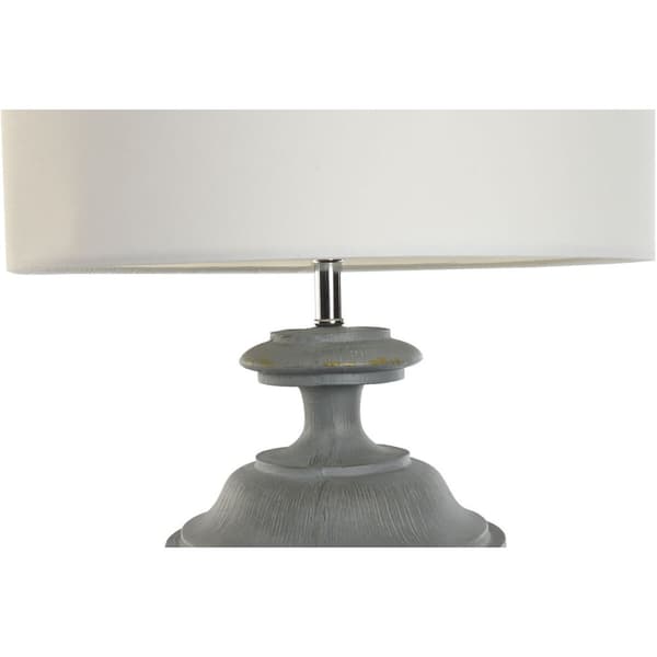 Bordlampe Home ESPRIT Hvit Grå Harpiks 35,5 x 35,5 x 79 cm