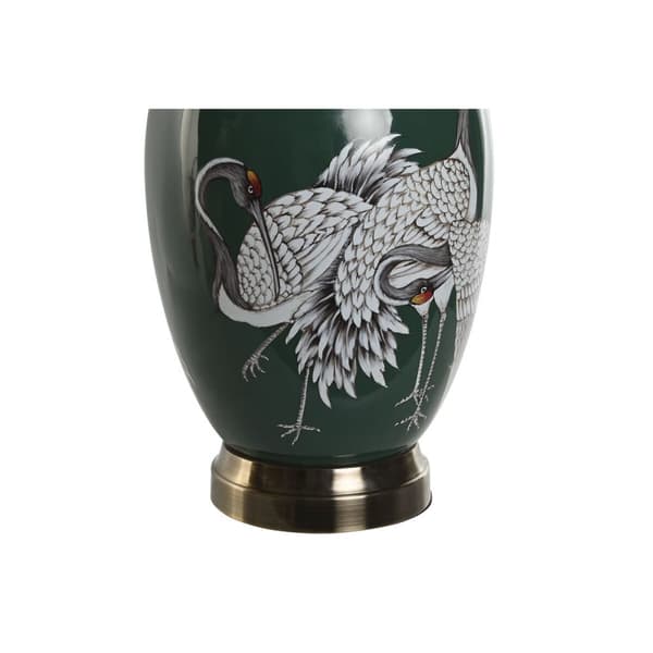 Bordlampe Home ESPRIT Hvit Grønn Turkis Gyllen Keramikk 50 W 220 V 40 x 40 x 59 cm