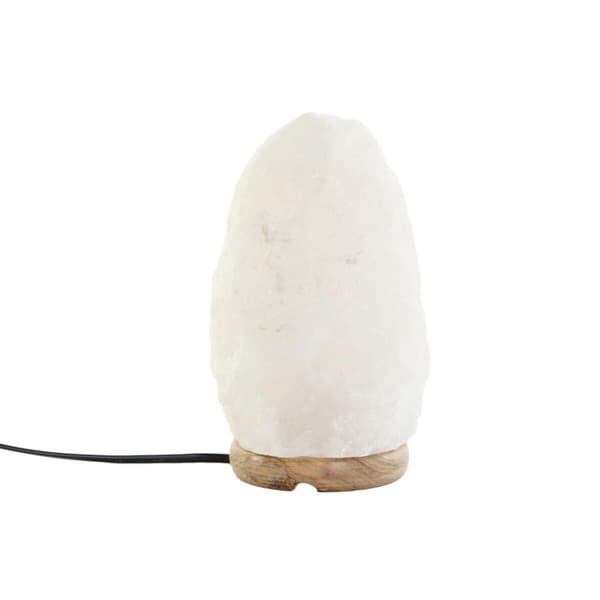 Bordlampe DKD Home Decor Hvit Salt Akasia 15 W 220 V 12 x 9 x 20 cm