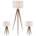 Miniatyrbilde 1 av 4: Gulvlampe Home ESPRIT Brun Tre Metall Aluminium 40 x 40 x 153 cm (3 Deler)