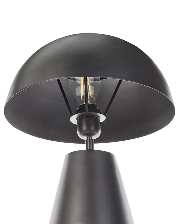 Bordlampe sort metal 31 x 31 x 48 cm håndlavet malet moderne minimalistisk moderne stil
