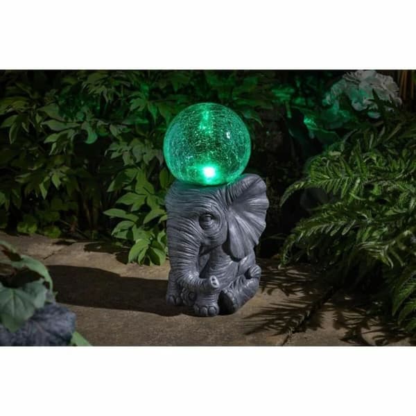 Solcellelampe elephant Hvid