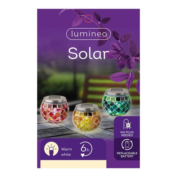 Solcellslampa Lumineo 894596 9 cm Mosaik