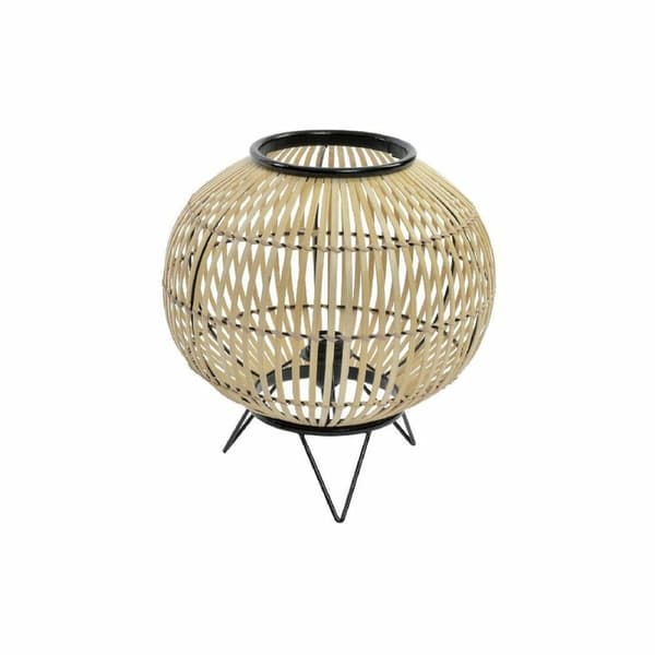 Pöytälamppu DKD Home Decor Musta Metalli Ruskea Bambu (36 x 36 x 37 cm)