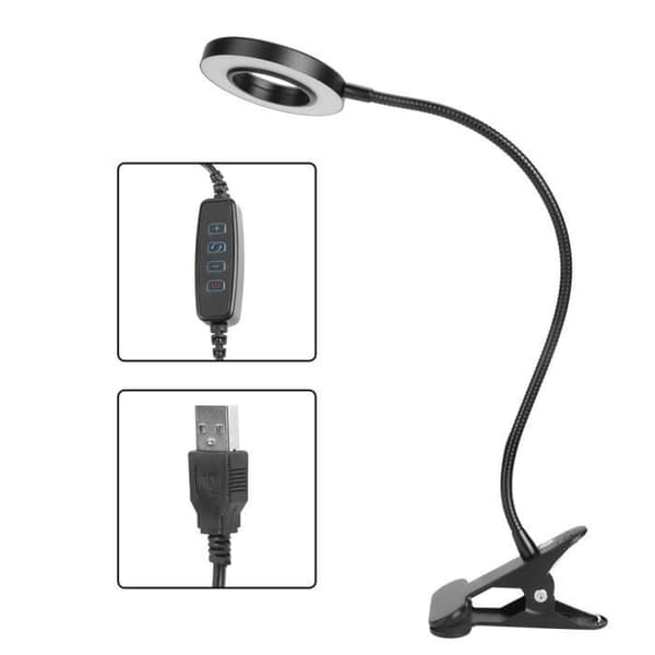 EJ.life Clamp Skrivbordslampa USB LED Bordslampa Dimbar Clamp Läslampa Justerbar Deco Lamp