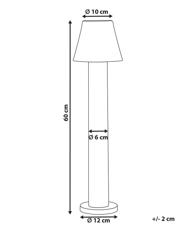 Pylväsvalaisin musta alumiini ⌀ 12 x 60 cm LED-valo ulos pyöreä moderni tyyli