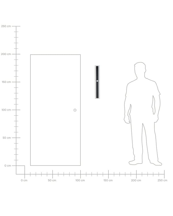 Utomhus LED-vägglampa Svart 60 cm Stål Akryl med rörelsesensor Modern design