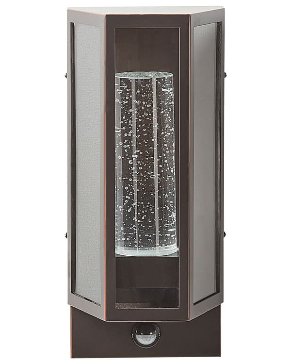 Utomhusvägglampa LED-lampa Brun Järn Glas 33 cm med Rörelsesensor Extern Retro Design Veranda Uteplats Trädgård