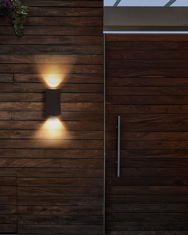 Sett med 2 Utendørs LED-vegglamper i Svart Aluminiumsglass 15 cm Utvendig Moderne Design Hage Uteplass