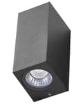 Miniatyrbilde 8 av 9: Sett med 2 Utendørs LED-vegglamper i Svart Aluminiumsglass 15 cm Utvendig Moderne Design Hage Uteplass
