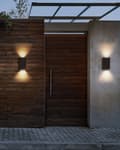 Miniatyrbilde 2 av 9: Sett med 2 Utendørs LED-vegglamper i Svart Aluminiumsglass 15 cm Utvendig Moderne Design Hage Uteplass