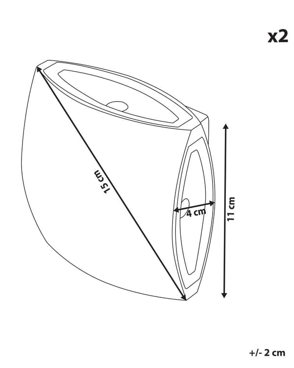 Sett med 2 Utendørs LED-vegglamper i Svart Aluminiumsglass 11 cm Utvendig Moderne Design Hage Uteplass
