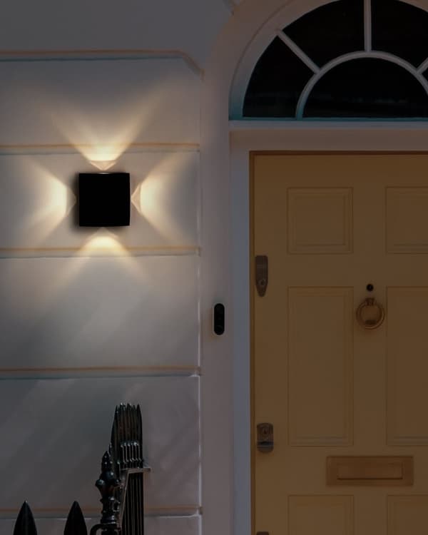 Sett med 2 Utendørs LED-vegglamper i Svart Aluminiumsglass 11 cm Utvendig Moderne Design Hage Uteplass