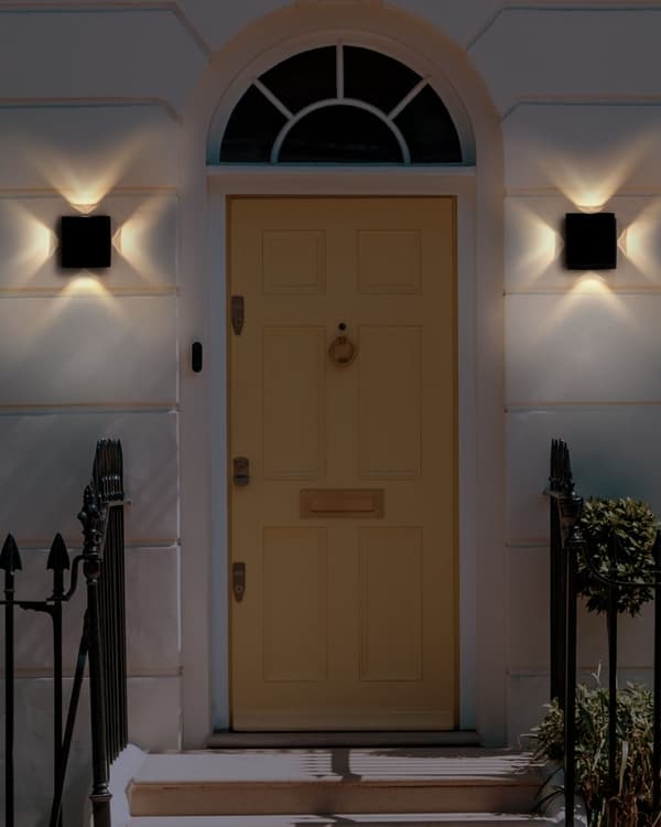 Sett med 2 Utendørs LED-vegglamper i Svart Aluminiumsglass 11 cm Utvendig Moderne Design Hage Uteplass