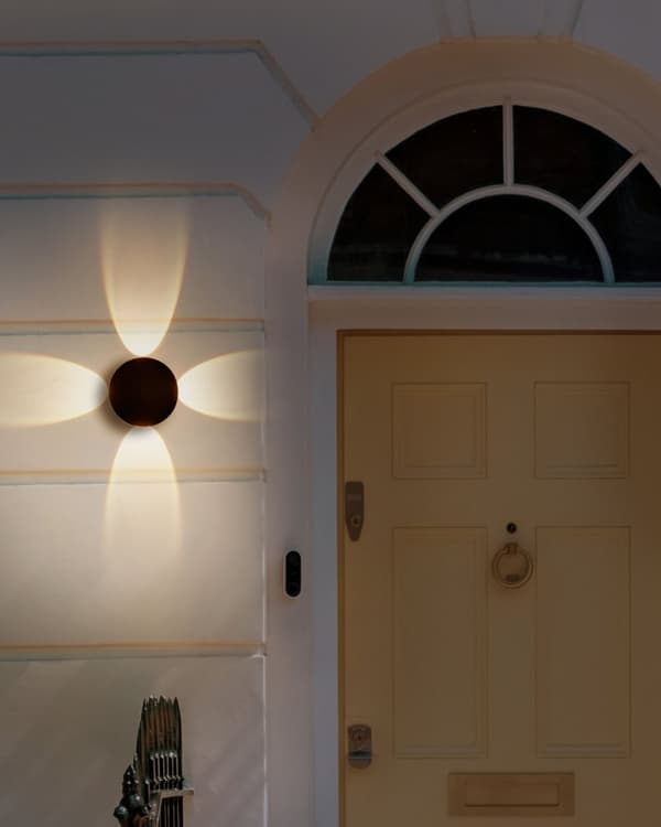 Sett med 2 Utendørs LED-vegglamper i Svart Aluminiumsglass 10 cm Utvendig Moderne Design Hage Uteplass