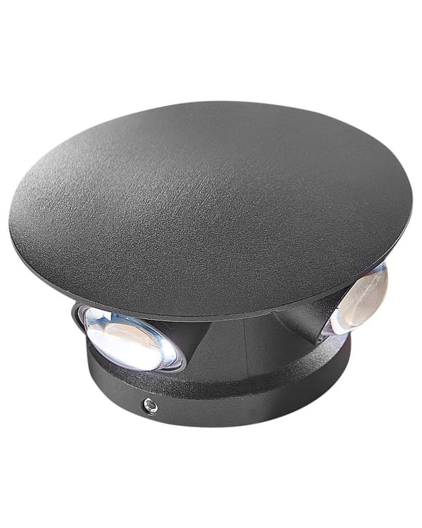 Sett med 2 Utendørs LED-vegglamper i Svart Aluminiumsglass 10 cm Utvendig Moderne Design Hage Uteplass