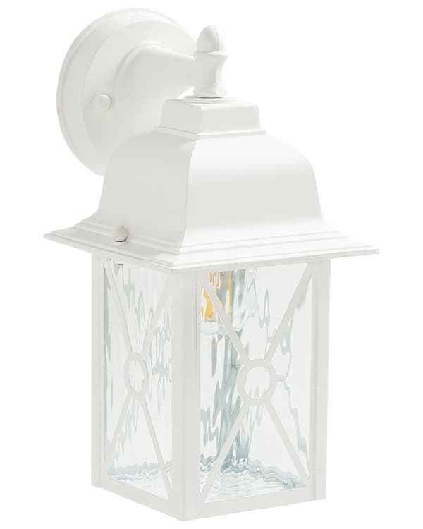 Utendørs vegglampe Hvit Metall Jern Aluminium Glass Matt finish Lanterneform Tradisjonelt design Utelys Utelamper Belysning Hage