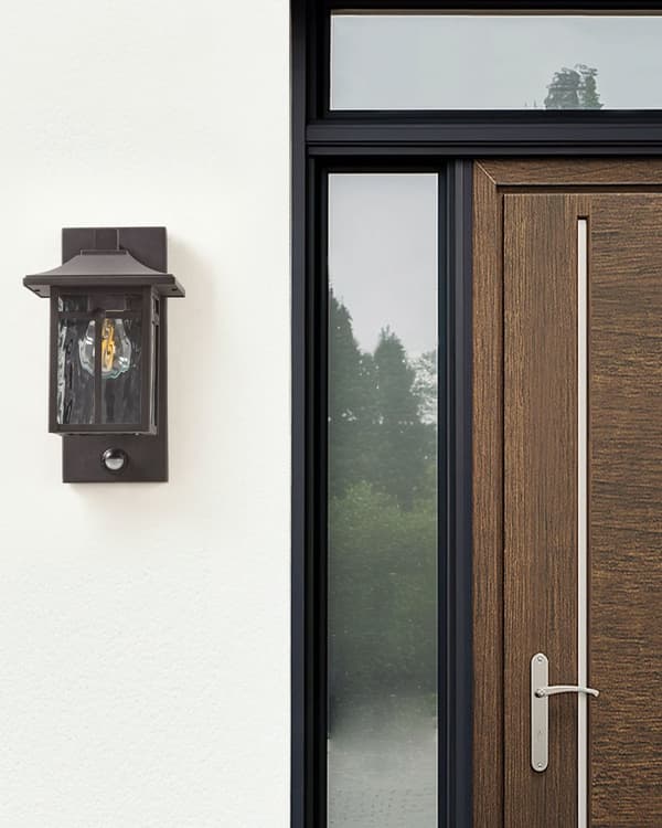 Utendørs Vegglampe Svart Jernglass 30 cm med bevegelsessensor Utvendig retro design