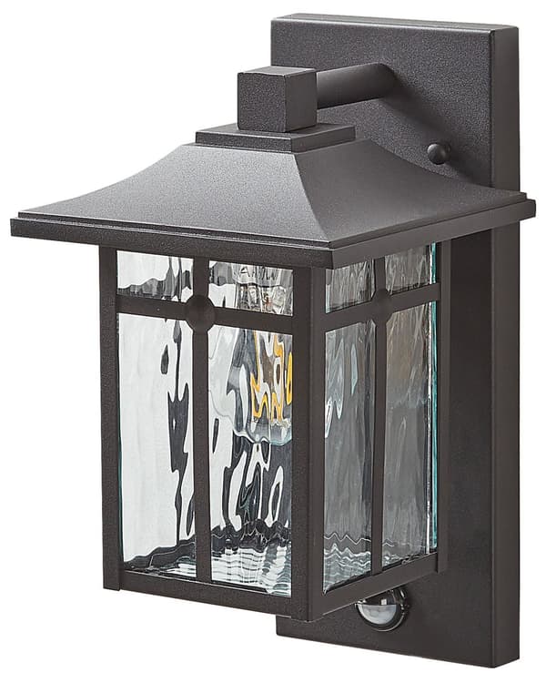 Utendørs Vegglampe Svart Jernglass 30 cm med bevegelsessensor Utvendig retro design