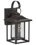 Miniatyrbilde 1 av 9: Utendørs Vegglampe Svart Jern Glass 34 cm Retro design Utelamper Belysning Hage
