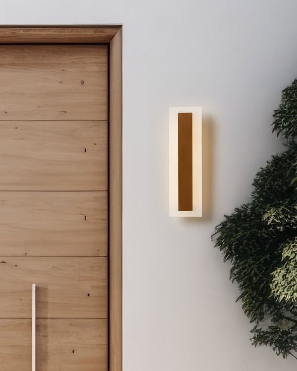 Utendørs vegglampe Gull Stål Akryl 30 cm LED Moderne design Utelamper Utebelysning