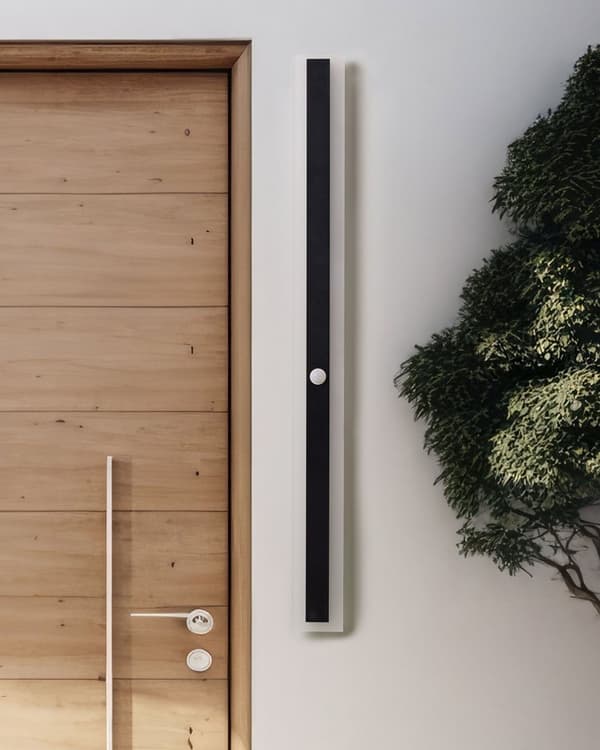 Utendørs vegglampe Svart Stål Akryl 100 cm LED Bevegelsessensor Moderne design Utelamper Utebelysning
