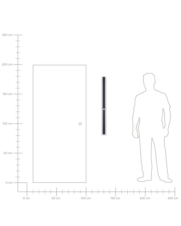 Utendørs vegglampe Svart Stål Akryl 100 cm LED Bevegelsessensor Moderne design Utelamper Utebelysning
