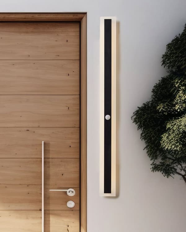 Utendørs vegglampe Svart Stål Akryl 100 cm LED Bevegelsessensor Moderne design Utelamper Utebelysning