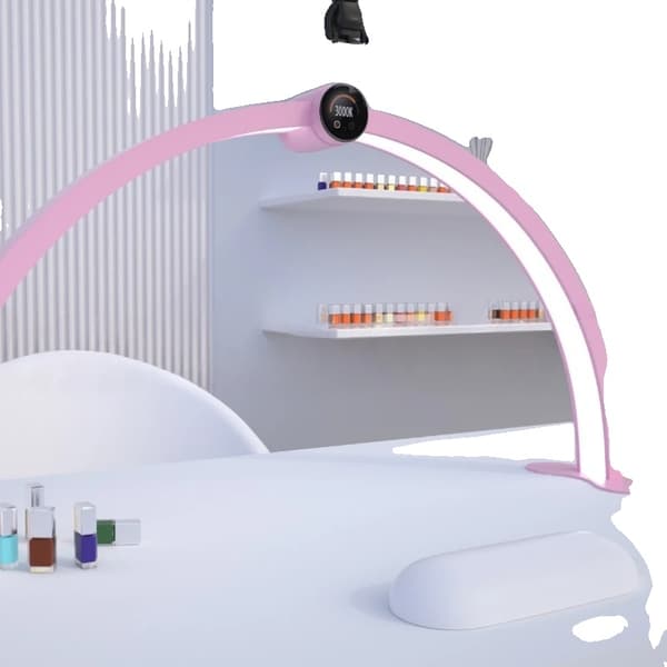 LED Skrivebordslampe, Justerbar Belysning, Intelligent Display Skærm,EU Stik, hvid, 365mm