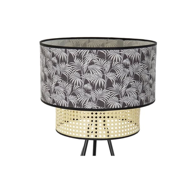Gulvlampe DKD Home Decor Naturell Svart Metall Palmer Polyester Kolonial (60 x 60 x 129 cm)