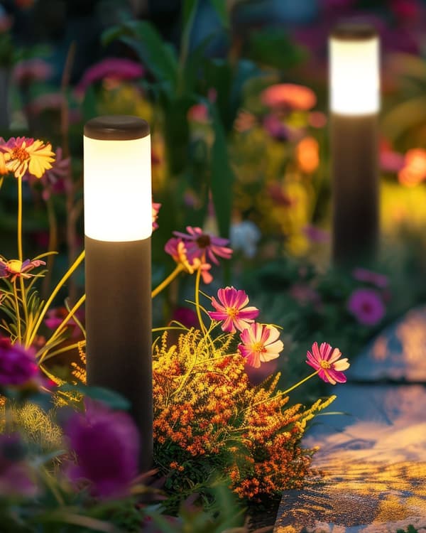 Havelamper Sort H 49 cm Udendørs Pullert Lampe LED lys Sokkelampe Langs Indkørsel Bedlampe Belysning