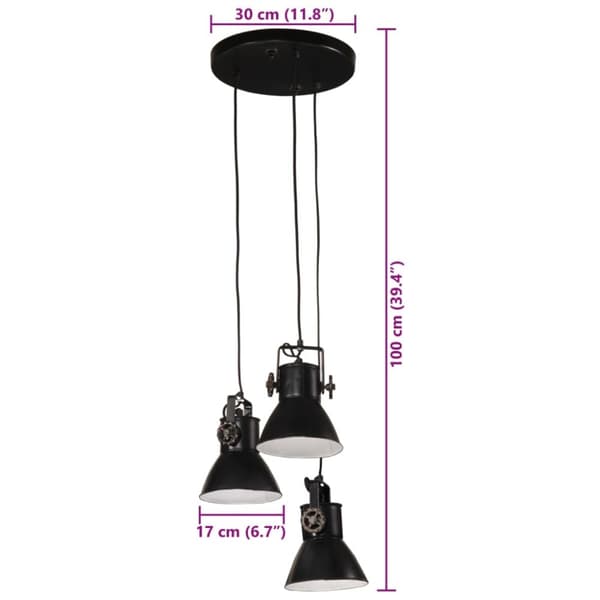 pendel25 W rund 30x30x100 cm E27 sort