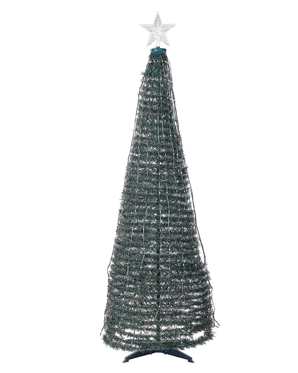 Juletre med flerfarget smart LED-lys 160 cm Appkontrollert belysning med timer og bryter Jul Dekorasjon