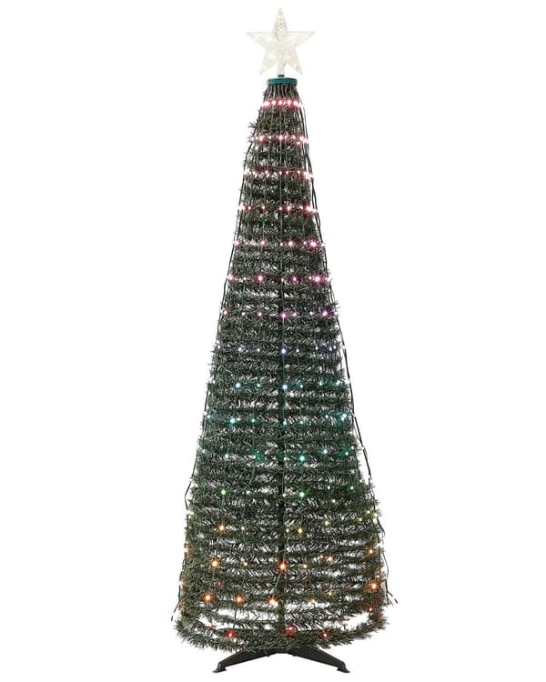 Juletre med flerfarget smart LED-lys 188 cm Appkontrollert belysning med timer og bryter Jul Dekorasjon