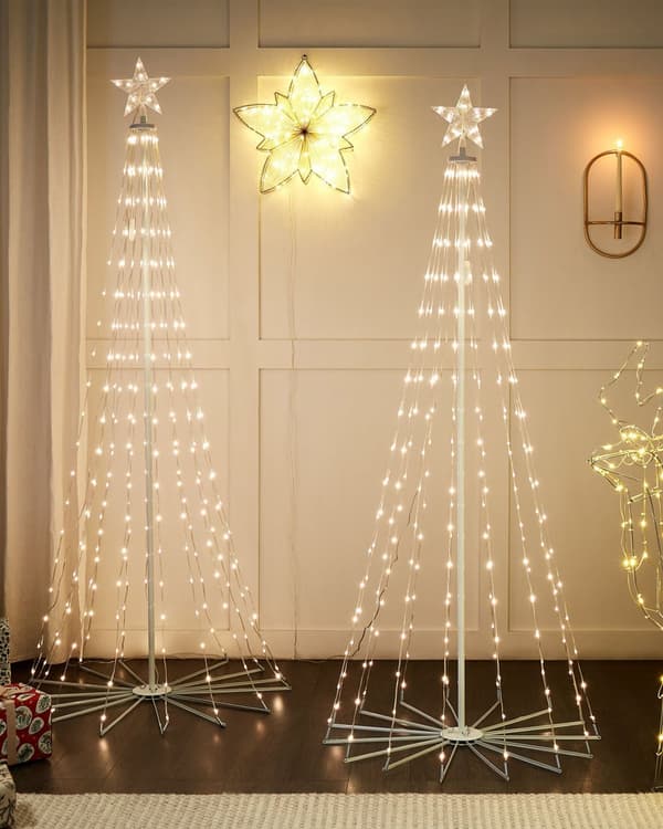 Juletre med flerfarget smart LED-belysning 190 cm Appstyrt lys med timer og bryter Julebelysning Dekorasjon