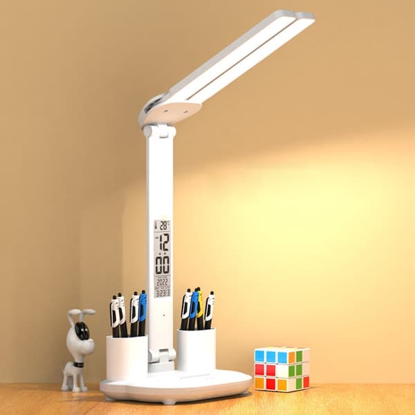 Pöytälamppu kellolla LED USB