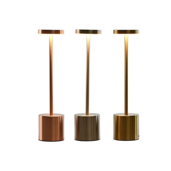 Bordslampa Home ESPRIT Koppar Gyllene Silvrig 8 x 8 x 34 cm (3 antal)