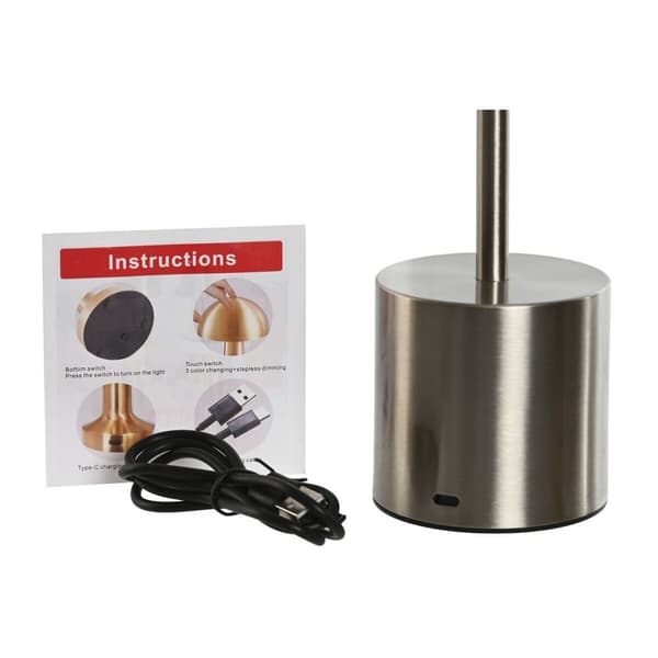 Bordlampe Home ESPRIT Kobber Gylden Sølvfarvet 8 x 8 x 34 cm (3 enheder)