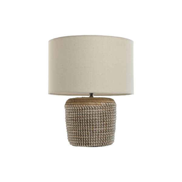 Bordslampa Home ESPRIT Vit Brun 50 W 220 V 38 x 38 x 47 cm Vit