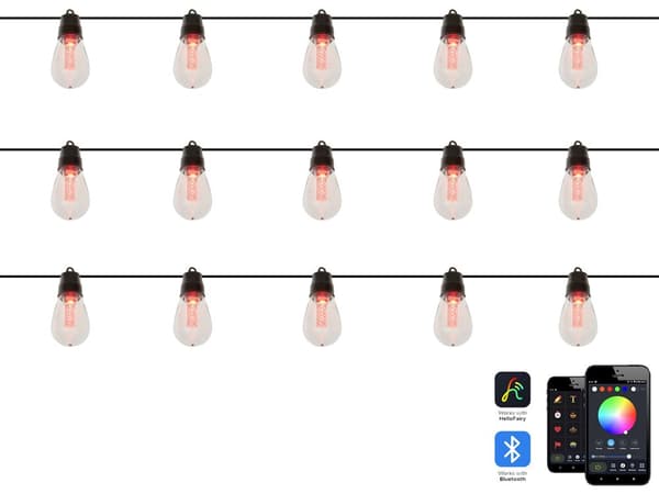 Älyvalosarja 15 moniväristä LED-valoa 11,5 m APP-ohjattava kaukosäädin ajastimella jouluvalot