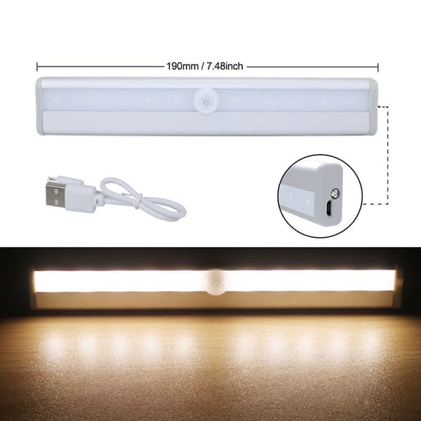 INF Oppladbart LED-lys med berørings- og bevegelsessensor Warm light