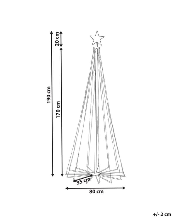 LED-julgran Grön App-styrd färgskiftande 190 cm med timer och strömbrytare Juldekoration Vardagsrum