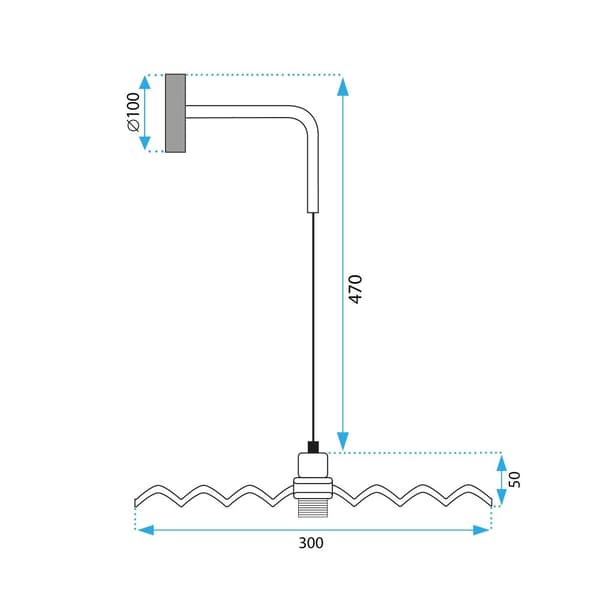 Væglampe APP1355-1W Sort 30 cm