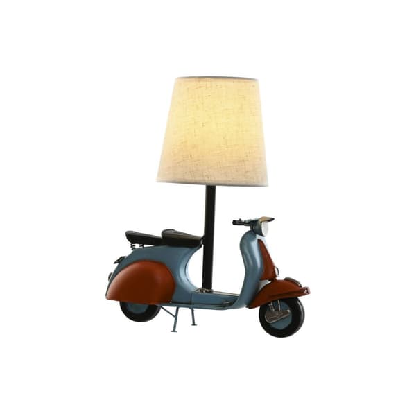 Bordslampa Home ESPRIT Blå Orange linne Metall 31 x 15 x 34 cm
