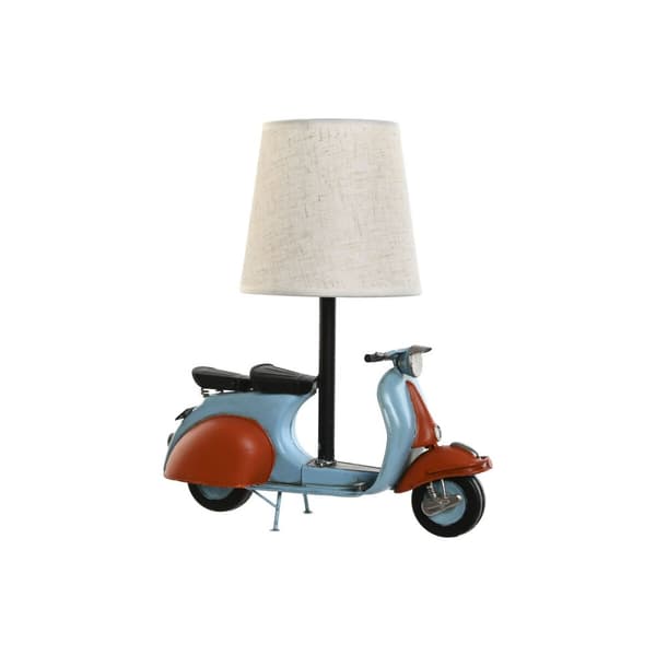 Bordslampa Home ESPRIT Blå Orange linne Metall 31 x 15 x 34 cm