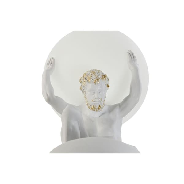 Bordlampe Home ESPRIT Hvit Gyllen Harpiks Plast 220 V 14 x 14 x 32 cm