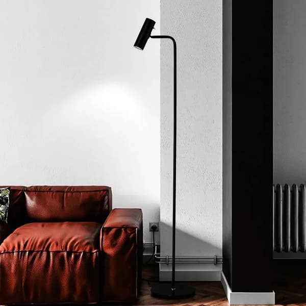 Modern LED Dimmable Golvlampa, Minimalistisk Design, Passar för Entréer och Sovrum,Trefärgad dimning, svart